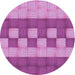 Square Patterned Violet Purple Rug, pat3946pur