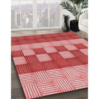 Patterned Light Coral Pink Rug, pat3946rd