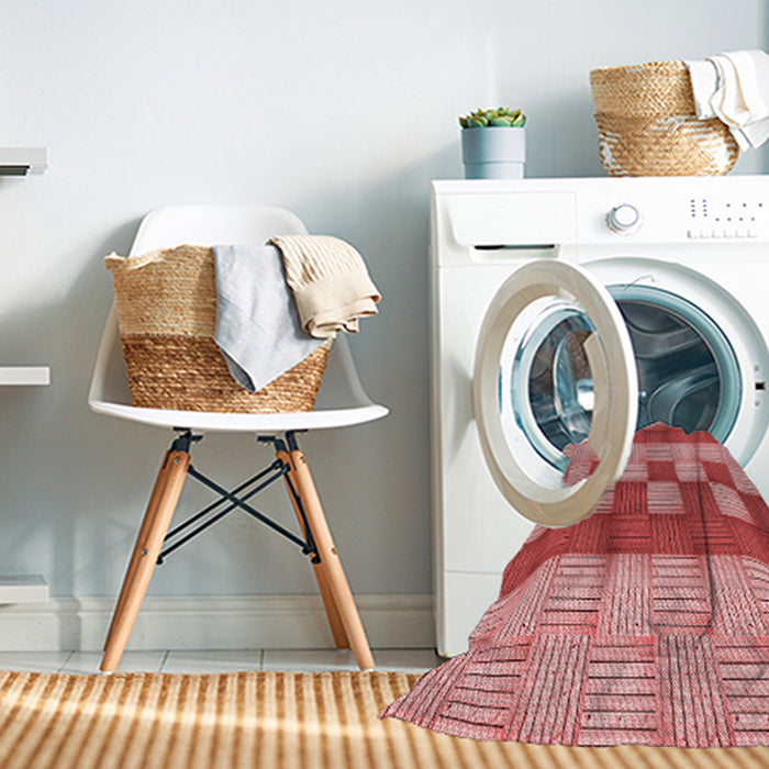 Machine Washable Transitional Light Coral Pink Rug in a Washing Machine, wshpat3946rd