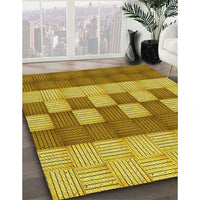 Patterned Dark Bisque Brown Rug, pat3946yw