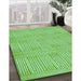 Patterned Emerald Green Rug in Family Room, pat3947grn
