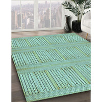 Patterned Medium Sea Green Rug, pat3947lblu