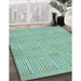 Machine Washable Transitional Medium Sea Green Rug in a Family Room, wshpat3947lblu