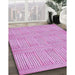 Patterned Pastel Purple Pink Rug in Family Room, pat3947pur