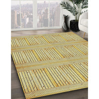 Patterned Mustard Yellow Novelty Rug, pat3947