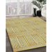 Machine Washable Transitional Mustard Yellow Rug in a Family Room, wshpat3947
