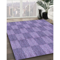 Patterned Purple Mimosa Purple Rug, pat3948blu