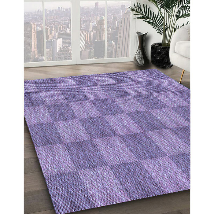 Patterned Purple Mimosa Purple Rug in Family Room, pat3948blu