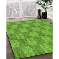 Patterned Dark Lime Green Rug, pat3948grn