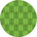 Square Patterned Dark Lime Green Rug, pat3948grn