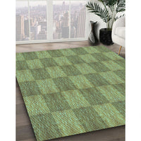 Patterned Fern Green Rug, pat3948lblu