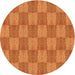 Square Patterned Orange Red Orange Rug, pat3948org