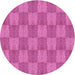 Square Machine Washable Transitional Deep Pink Rug in a Living Room, wshpat3948pur