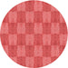 Square Patterned Red Rug, pat3948rd