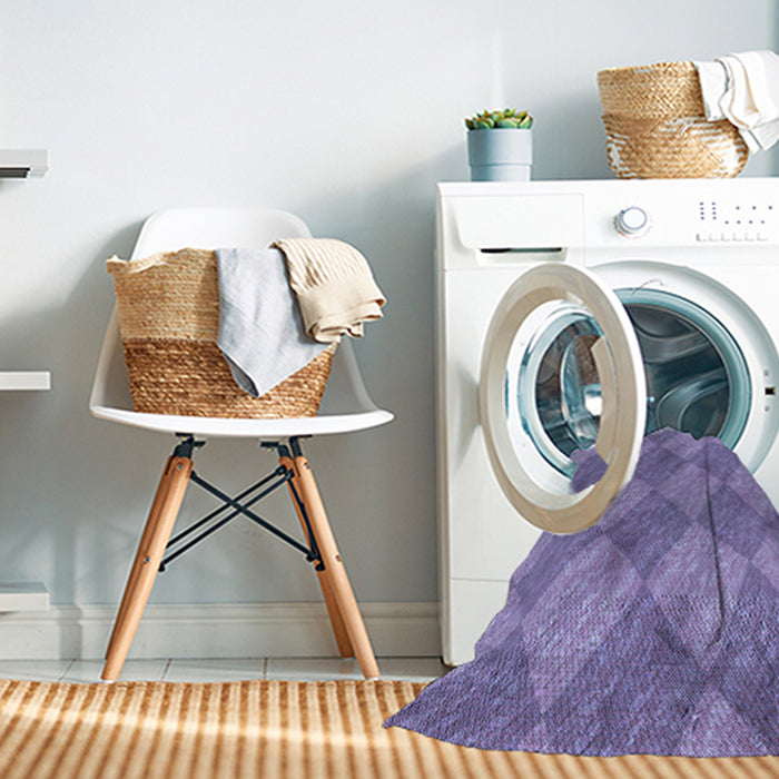 Machine Washable Transitional Purple Mimosa Purple Rug in a Washing Machine, wshpat3949blu