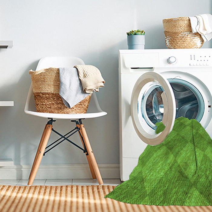 Machine Washable Transitional Bright Green Rug in a Washing Machine, wshpat3949grn