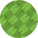 Square Patterned Bright Green Rug, pat3949grn