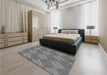 Patterned Ash Gray Rug in a Bedroom, pat3949gry