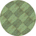 Square Patterned Fern Green Rug, pat3949lblu