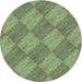 Square Machine Washable Transitional Fern Green Rug in a Living Room, wshpat3949lblu