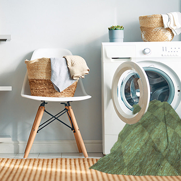 Machine Washable Transitional Fern Green Rug in a Washing Machine, wshpat3949lblu