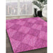 Machine Washable Transitional Deep Pink Rug in a Family Room, wshpat3949pur