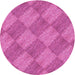 Square Patterned Deep Pink Rug, pat3949pur