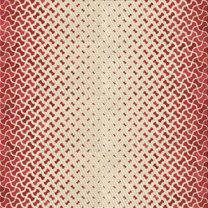 Round Patterned Red Rug, pat395brn