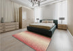 Patterned Red Rug in a Bedroom, pat395brn