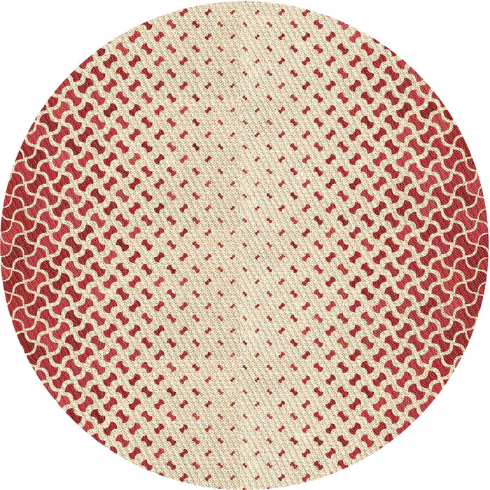 Square Patterned Red Rug, pat395brn
