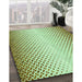Patterned Olive Green Rug in Family Room, pat395grn