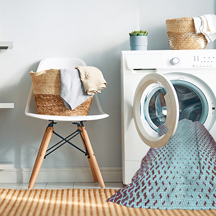 Machine Washable Transitional French Lilac Purple Rug in a Washing Machine, wshpat395lblu