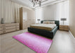 Patterned Neon Pink Rug in a Bedroom, pat395pur