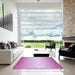 Square Patterned Neon Pink Rug in a Living Room, pat395pur