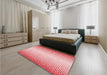 Patterned Light Red Pink Rug in a Bedroom, pat395rd
