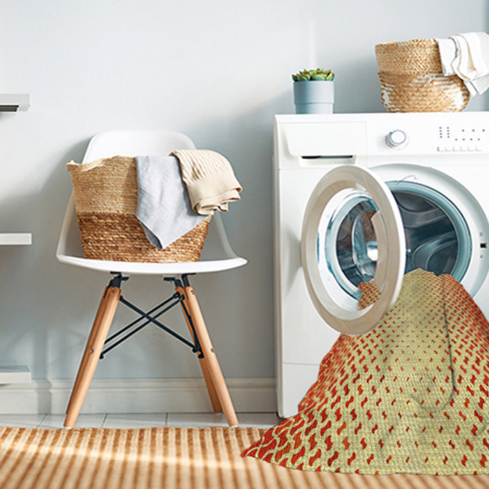 Machine Washable Transitional Orange Red Orange Rug in a Washing Machine, wshpat395yw