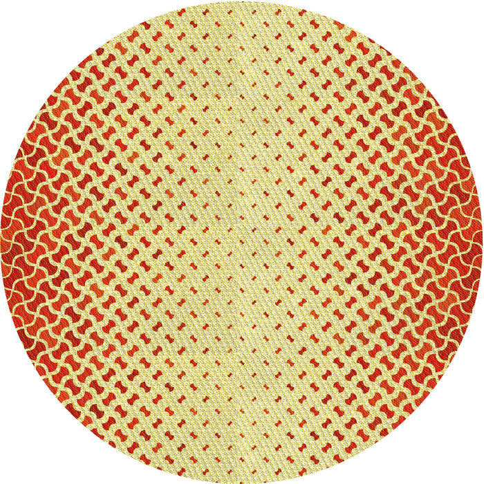 Square Machine Washable Transitional Orange Red Orange Rug in a Living Room, wshpat395yw