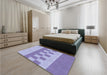 Patterned Blue Rug in a Bedroom, pat3950blu