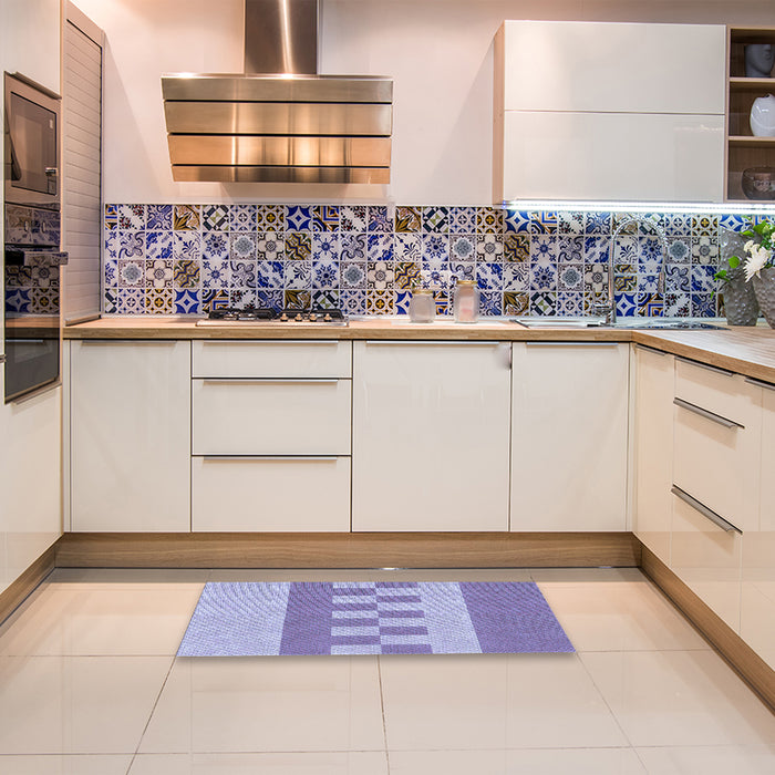 Patterned Blue Rug in a Kitchen, pat3950blu