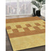 Machine Washable Transitional Saffron Yellow Rug in a Family Room, wshpat3950brn