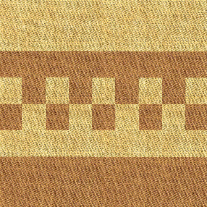 Round Machine Washable Transitional Saffron Yellow Rug, wshpat3950brn