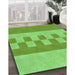 Machine Washable Transitional Emerald Green Rug in a Family Room, wshpat3950grn