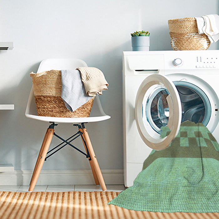 Machine Washable Transitional Olive Green Rug in a Washing Machine, wshpat3950lblu