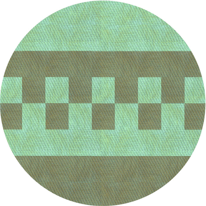 Square Patterned Olive Green Rug, pat3950lblu