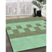 Machine Washable Transitional Olive Green Rug in a Family Room, wshpat3950lblu