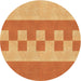 Square Patterned Orange Rug, pat3950org