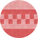 Square Patterned Light Coral Pink Rug, pat3950rd