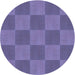 Square Machine Washable Transitional Deep Periwinkle Purple Rug in a Living Room, wshpat3951blu