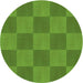 Square Patterned Seaweed Green Rug, pat3951grn