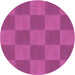 Square Patterned Deep Pink Rug, pat3951pur